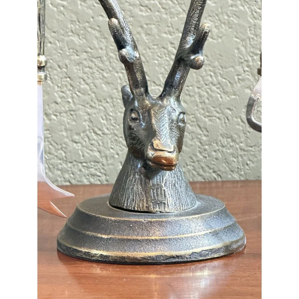 Stag Head Bartender Utensil Set 8/2013 Cost Plus Deer Elk Buck Game Hunter 12”